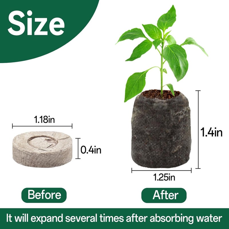Halatool 500 Pcs 30mm Peat Pellets Block Potting Soil for Seedlings, Compressed Garden Soil Seed Starter Nutrient Peat Pods for Starting Seeds, Planting Flowers, Vegetables, Herbs - Image 2
